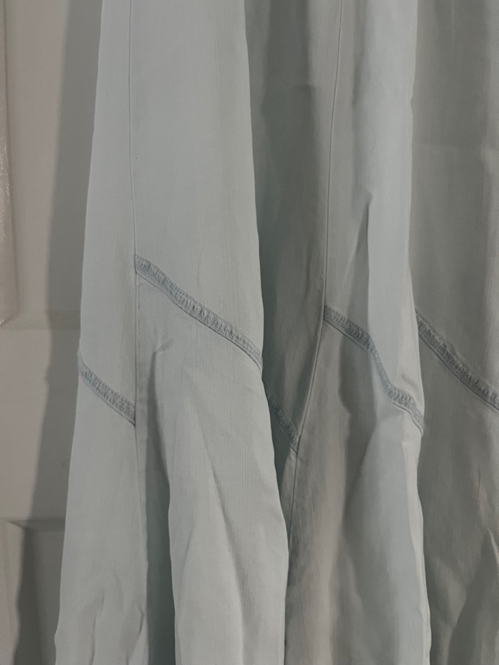 Chelsea & Theodore Powder Blue Midi Chambray Skirt - Picture 4 of 6